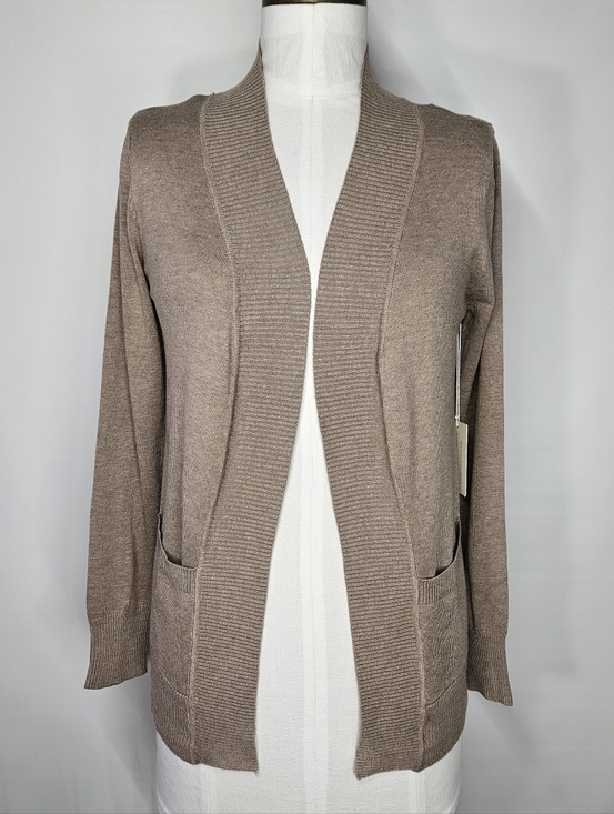 Cielo Sweaters - Cielo Size S/M Cardigan Camel Beige Taupe Open Front Sweater Pockets Soft Knit